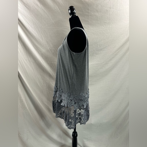 Contrast Lace Tank Top Grey - Picture 7 of 8